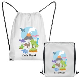 PLECAK WOREK Z KOLOROWYM NADRUKIEM DO PRZEDSZKOLA SZKOŁY Z IMIENIEM DZIECKA