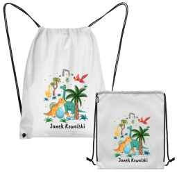 PLECAK WOREK Z KOLOROWYM NADRUKIEM DO PRZEDSZKOLA SZKOŁY Z IMIENIEM DZIECKA