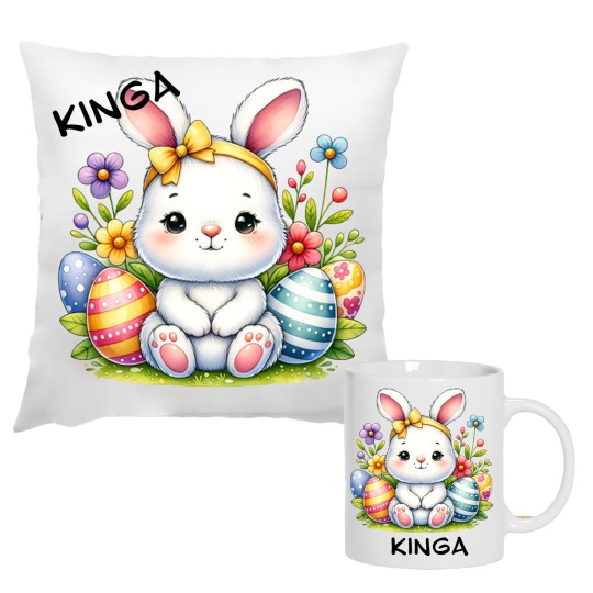 ZESTAW POSZEWKA KUBEK WIELKANOCNE WZORY PERSONALIZOWANY 330 ml