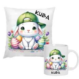 ZESTAW POSZEWKA KUBEK WIELKANOCNE WZORY PERSONALIZOWANY 330 ml