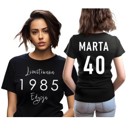 KOSZULKA DAMSKA EDYCA LIMITOWANA NAJLEPSZY ROCZNIK URODZINOWA PERSONALIZACJA