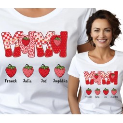 KOSZULKA DZIEŃ MAMY PREZENT DZIEŃ MATKI PERSONALIZOWANY Z IMIONAMI DZIECI