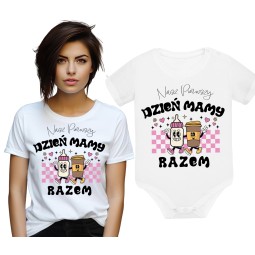 KOMPLET KOSZULKA BODZIAK DZIEŃ MAMY NASZ PIERWSZY DZIEŃ MAMY