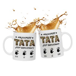 KUBEK NA PREZENT DLA TATY  NAJLEPSZY TATA JEST ZAKLEPANY IMIONA DZIECI