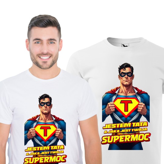 KOSZULKA DZIEŃ OJCA PREZENT DZIEŃ TATY JESTEM TATĄ A TO MOJA SUPERMOC KOSZULKA DZIEŃ OJCA PREZENT DZIEŃ TATY JESTEM TATĄ A TO MOJA SUPERMOC