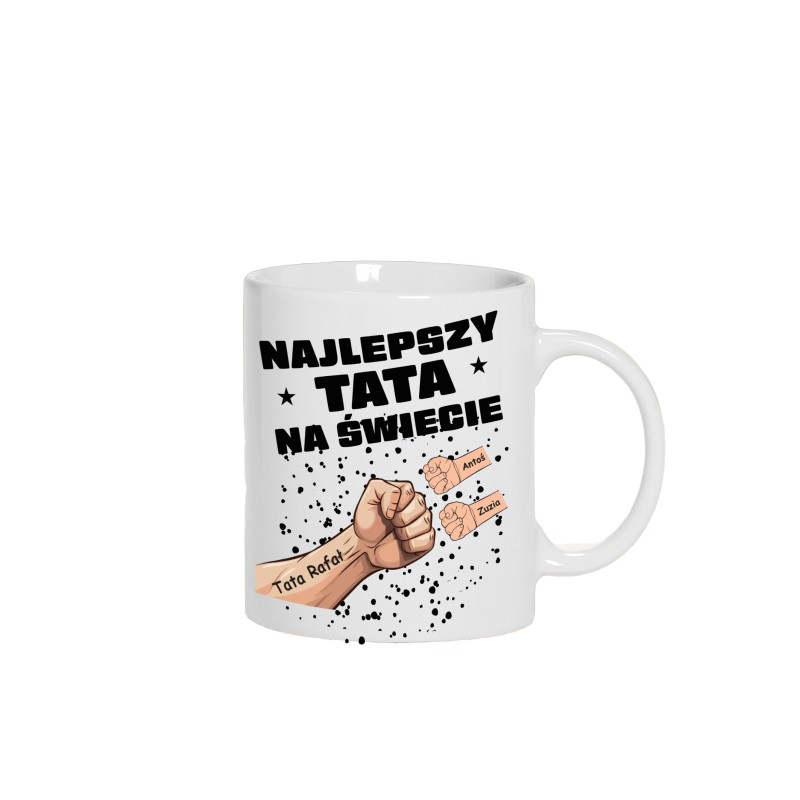 KUBEK NA PREZENT DLA TATYNAJLEPSZY TATA NA ŚWIECIE IMIONA DZIECI