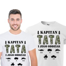 KOSZULKA DZIEŃ OJCA PREZENT DZIEŃ TATY BIAŁA Z IMIONAMI DZIECI NADRUKIEM