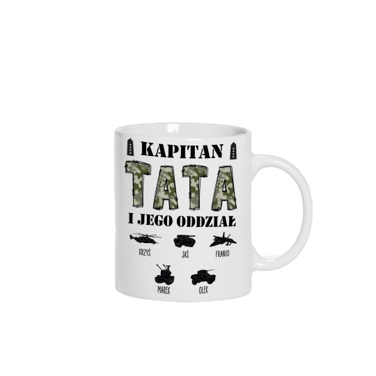KUBEK NA PREZENT DLA TATY KAPITAN I JEGO ODDZIAŁ IMIONA DZIECI