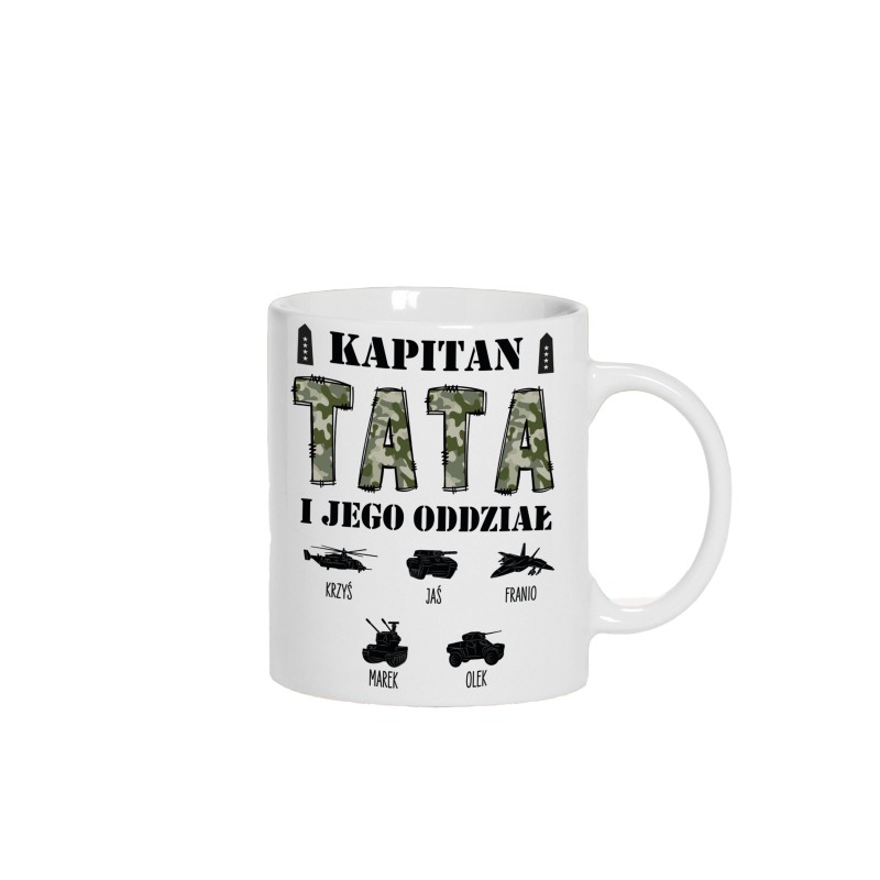 KUBEK NA PREZENT DLA TATY KAPITAN I JEGO ODDZIAŁ IMIONA DZIECI