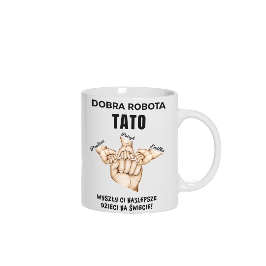 PERSONALIZOWANY KUBEK PREZENT NA DZIEŃ OJCA TATY IMIONA DZIECI UPOMINEK