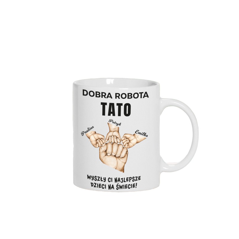 PERSONALIZOWANY KUBEK PREZENT NA DZIEŃ OJCA TATY IMIONA DZIECI UPOMINEK