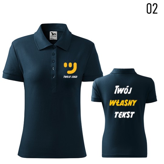 Koszulka Damska Polo Cotton Heavy Z Własnym Nadrukiem