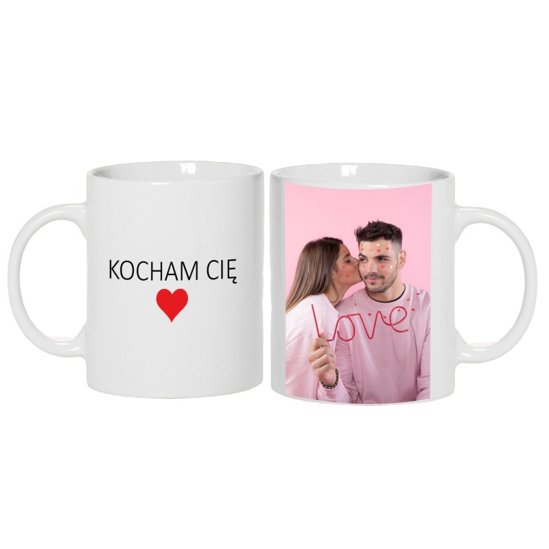 KUBEK Z TWOIM ZDJĘCIEM LOGO GRAFIKĄ TEKSTEM NA PREZENT