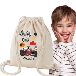 WOREK/PLECAK NA BUTY Z IMIENIEM SZKOLNY DO PRZEDSZKOLA SZKOŁY DUŻY BEŻOWY