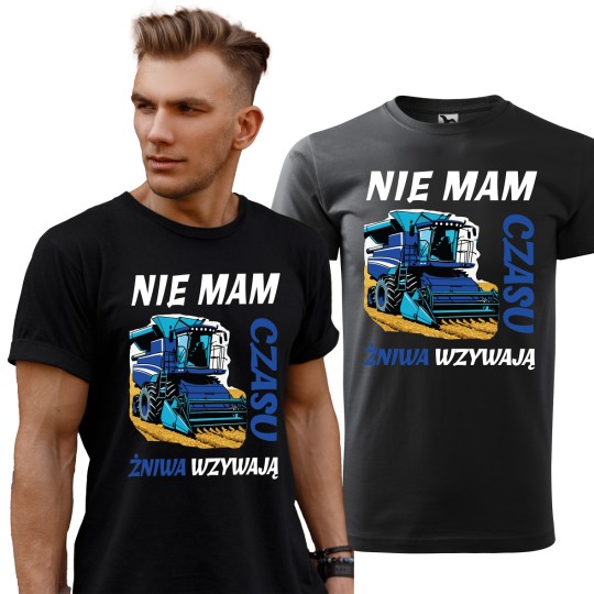 KOSZULKA MĘSKA Z HUMORYSTYCZNYM NADRUKIEM ŻNIWA KOSZULKA MĘSKA Z HUMORYSTYCZNYM NADRUKIEM ŻNIWA