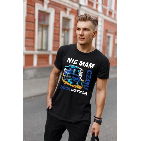 KOSZULKA MĘSKA Z HUMORYSTYCZNYM NADRUKIEM ŻNIWA KOSZULKA MĘSKA Z HUMORYSTYCZNYM NADRUKIEM ŻNIWA