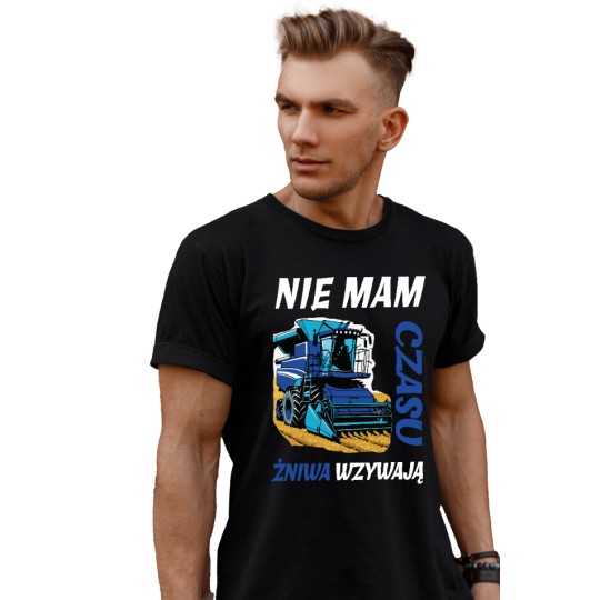 KOSZULKA MĘSKA Z HUMORYSTYCZNYM NADRUKIEM ŻNIWA KOSZULKA MĘSKA Z HUMORYSTYCZNYM NADRUKIEM ŻNIWA