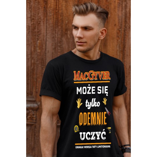 MACGYVER KOSZULKA PREZENT DZIEŃ TATY CZARNA