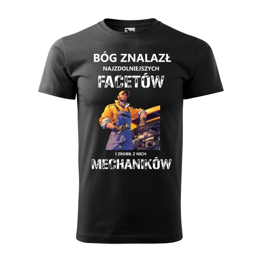 KOSZULKA MĘSKA DLA MECHANIKA BÓG ZESŁAŁ NAJZDOLNIEJSZYCH FACETÓW