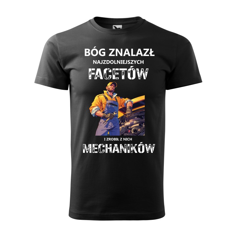 KOSZULKA MĘSKA DLA MECHANIKA BÓG ZESŁAŁ NAJZDOLNIEJSZYCH FACETÓW