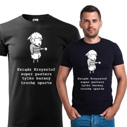 KOSZULKA MĘSKA KSIĄDZ SUPER PASTERZ PERSONALIZOWANA