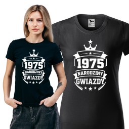 KOSZULKA DAMSKA NARODZINY GWIAZDY ROCZNIK URODZINOWA