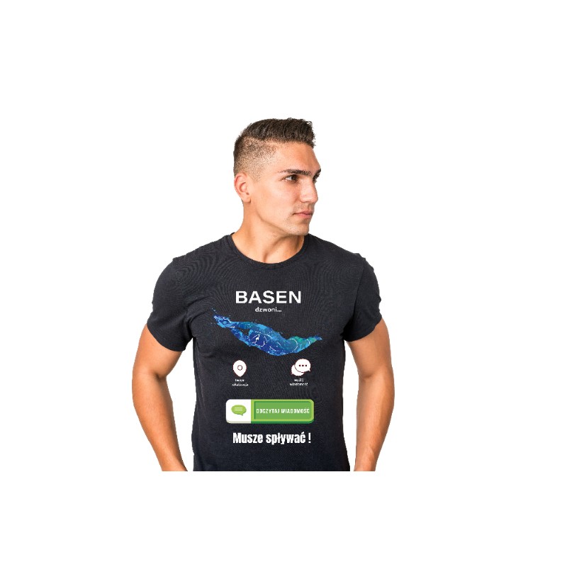 KOSZULKA MĘSKA BASEN DZWONI CZARNA