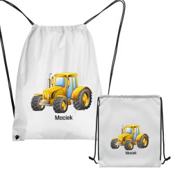 WORKOPLECAK Z IMIENIEM DZIECKA SZKOLNY NA KAPCIE STRÓJ SPORTOWY NA SZNURKU