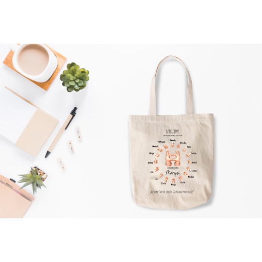 TORBA NA DZIEŃ NAUCZYCIELA TORBA PERSONALIZOWANA Z IMIENIONAMI A4
