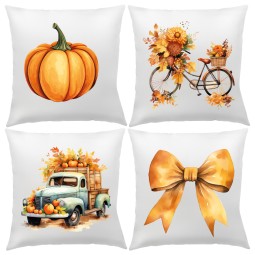 POSZEWKI NA PODUSZKĘ JESIENNE 40x40 cm DEKORACYJNE JESIENNE ZESTAW 4 sztuk