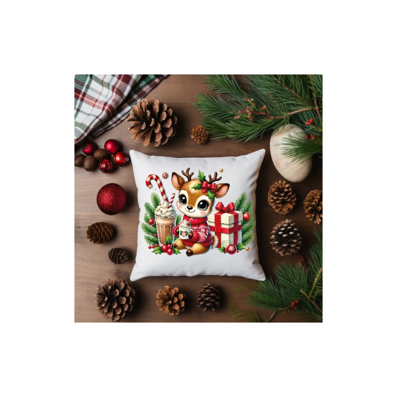 POSZEWKA NA PODUSZKĘ ŚWIĄTECZNA DZIECIĘCA 40X40cm OZDOBNA BOŻE NARODZENIE
