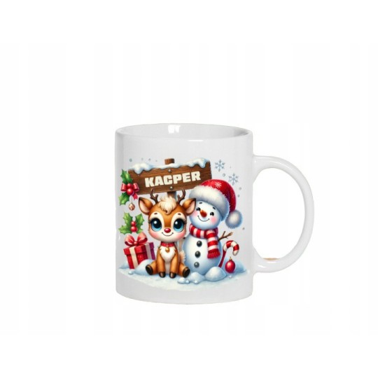 ŚWIĄTECZNA PODUSZKA KUBEK ZESTAW NA PREZENT PERSONALIZOWANY Z IMIENIEM