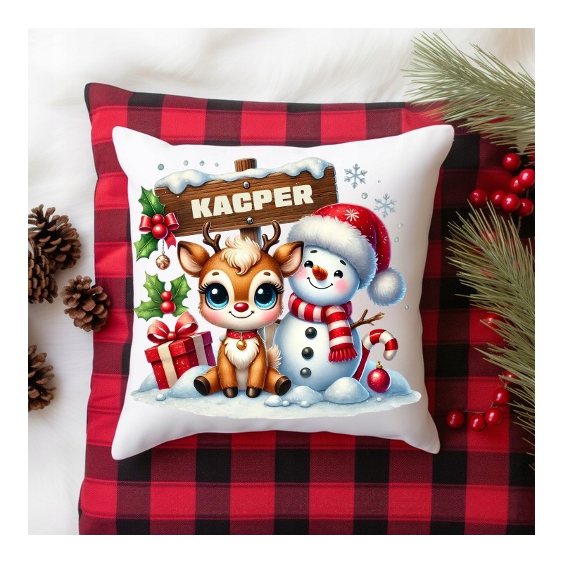 ŚWIĄTECZNA PODUSZKA KUBEK ZESTAW NA PREZENT PERSONALIZOWANY Z IMIENIEM