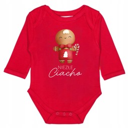 BODY NIEMOWLĘCE GRAFIKA Z IMIENIEM NA PREZENT BAWEŁNIANE CZERWONE