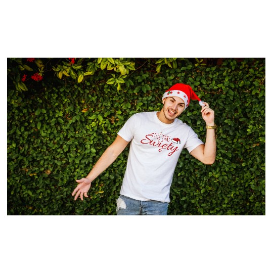 KOSZULKA MĘSKA ŚWIĄTECZNA Z NADRUKIEM NIE TAKI ŚWIĘTY BIAŁA