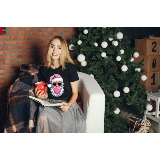 KOSZULKA DAMSKA NIE TAKA ŚWIĘTA PREZENT NA MIKOŁAJKI POD CHOINKĘ CZARNA