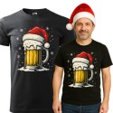 KOSZULKA MĘSKA ŚWIĄTECZNA Z NADRUKIEM  CZARNA