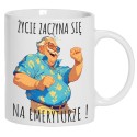 KUBEK Z OKAZJI PRZEJŚCIA NA EMERYTURĘ DLA EMERYTA BIAŁY CERAMICZNY 330ml