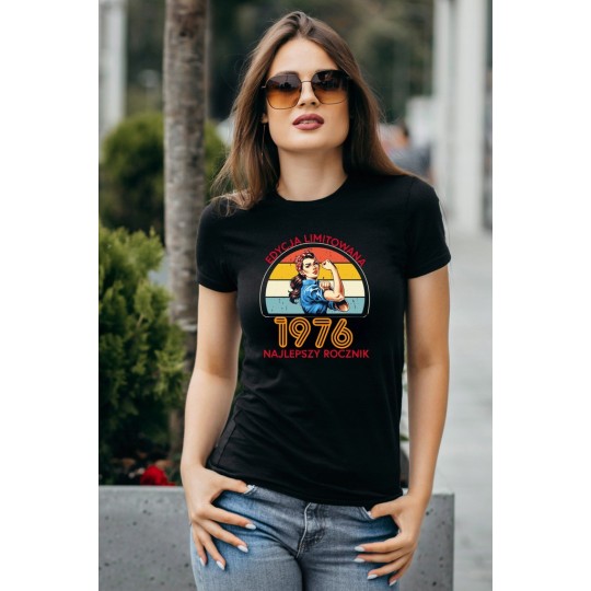 KOSZULKA DAMSKA EDYCA LIMITOWANA NAJLEPSZY ROCZNIK 1976 URODZINOWA