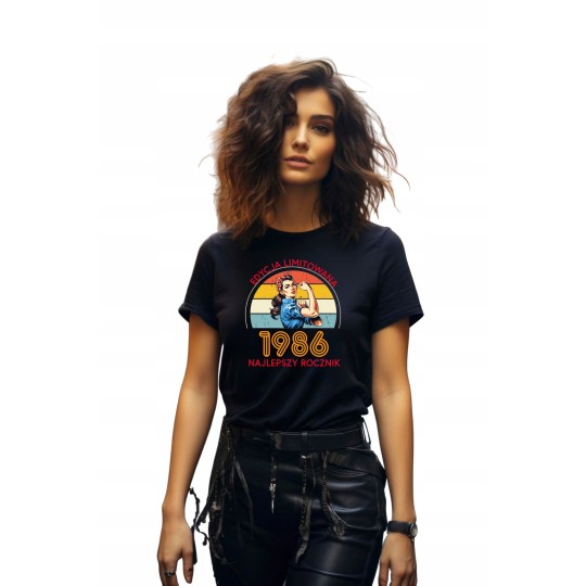 KOSZULKA DAMSKA EDYCA LIMITOWANA NAJLEPSZY ROCZNIK 1986 URODZINOWA