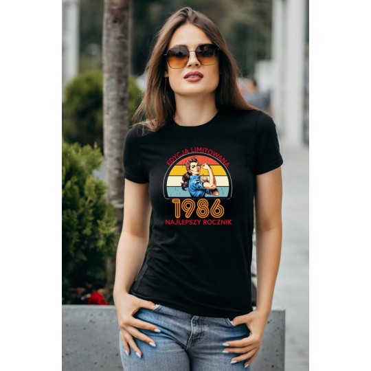 KOSZULKA DAMSKA EDYCA LIMITOWANA NAJLEPSZY ROCZNIK 1986 URODZINOWA