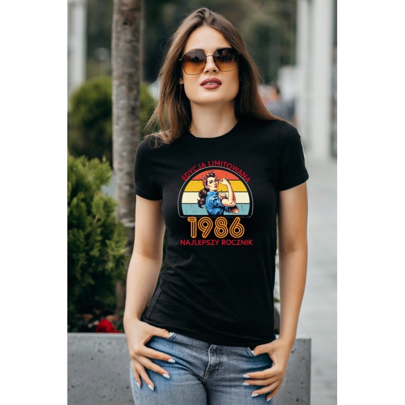 KOSZULKA DAMSKA EDYCA LIMITOWANA NAJLEPSZY ROCZNIK 1986 URODZINOWA