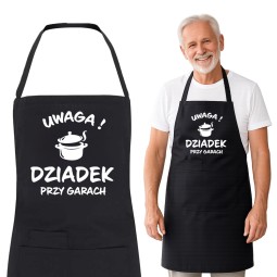 FARTUCH DLA DZIADKA CZARNY DZIEŃ DZIADKA NA PREZENT DO GOTOWANIA 90cm