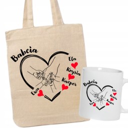 ZESTAW TORBA KUBEK DZIEŃ BABCI UPOMINEK PERSONALIZOWANA