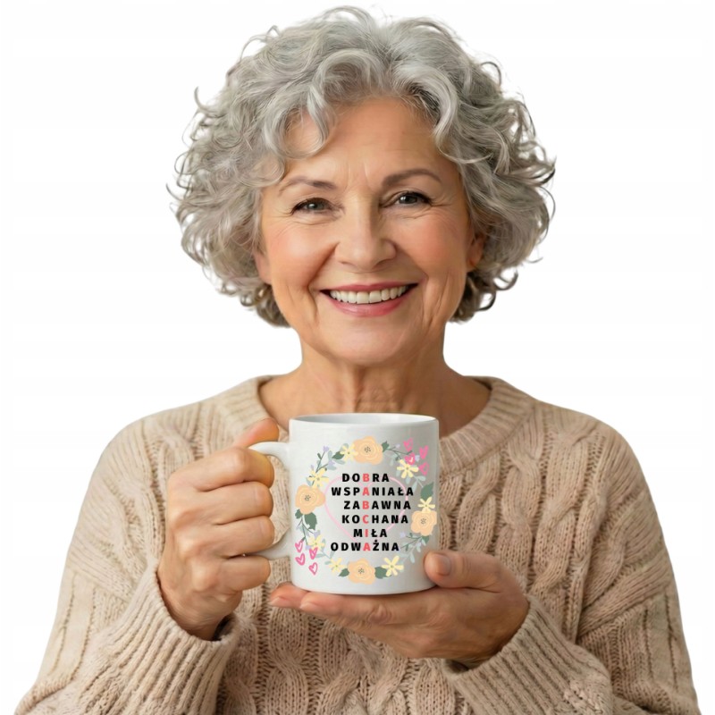 KUBEK DLA BABCI PREZENT NA DZIEŃ BABCI CERAMICZNY 330 ml