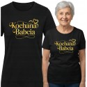 KOSZULKA BLUZKA T-SHIRT NA DZIEŃ BABCI KOCHANA BABCIA CZARNY ZŁOTY NAPIS