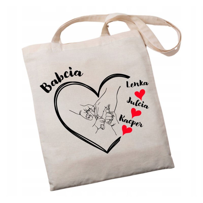 TORBA DZIEŃ BABCI UPOMINEK Z IMIONAMI DZIECI GOTOWY PREZENT