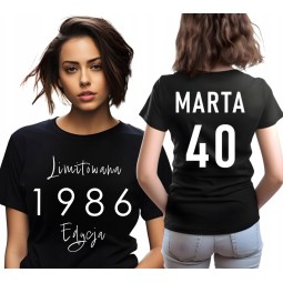 KOSZULKA DAMSKA EDYCA LIMITOWANA NAJLEPSZY ROCZNIK URODZINOWA PERSONALIZACJA