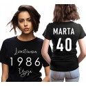 KOSZULKA DAMSKA EDYCA LIMITOWANA NAJLEPSZY ROCZNIK URODZINOWA PERSONALIZACJA