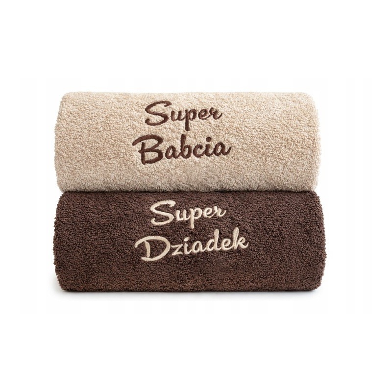 ZESTAW RĘCZNIKÓW NA DZIEŃ BABCI I DZIADKA Z BIAŁYMI KUBKAMI